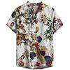 Xmiral Camicia Uomo Slim Fit Camicia Hawaiana Uomo Uomo Button Down Shortsleeve Uomo Camicie Uomo Maniche Corte Camicia Jeans Uomo (L,21Bianca)