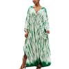 L-Peach Kaftano da donna, cardigan lungo, stile boho, largo, per il tempo libero, oversize, da spiaggia, copriabiti, Un Bianco Verde, Etichettalia unica
