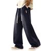 Generico Jeans Uomo Baggy Pantaloni Baggy Uomo Jeans Neri Larghi Tuta Snowboard Vestiti Drip Flared Bootcut Palestra Hip Hop Imbottiti Invernali Felpati Ragazzo Oversize Pants 3Xl Streetwear Salopette