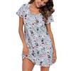 MIA LUCCE Camicia da notte da donna, a maniche corte e da notte, comoda in cotone, con stampa alla moda, per il sonno e il tempo libero, taglie S-3XL, cane, M