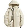 Vhersily 2025 Giacca da Sci Montagna Impermeabile Parka da Neve Calda Imbottita Invernale Cappotto da Sci con Cappuccio Invernali Antivento Giubbotto da Viaggio Donna con Tasche Leggera Trapuntata
