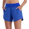 WILLIT Pantaloncini da donna Quick Dry Swim Board da 5 a vita alta, con tasche foderate, grigio.