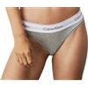 Calvin Klein Donna Slip Brasiliana Cotone Elasticizzato, Grigio (Grey Heather), S
