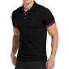 KUYIGO Shirt Uomo Polo Manica Corta Tinta Unita Slim Fit Casual T-Shirt XXL Nero