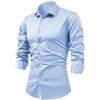 XYERDLYN Camicia Da Uomo A Maniche Lunghe In Raso Di Seta con Gemelli, Camicie Eleganti, Casual, Lucide, con Bottoni, Di Lusso, per Feste, Balli Di Fine Anno, Da Matrimonio, Da Lavoro, Senza Stiratura, Blu C