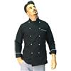 tessile astorino giacca cuoco uomo, casacca chef, nera e bianca, nome ricamato, Ricamo 0, personalizzabile, Made in Italy, (XS)