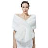 BEAUTELICATE Scialle Stola di Pelliccia Sintetica Donna Coprispalle Sciarpa Elegante Nozze Sposa Feste Inverno Cerimonia Nero Avorio Champagne