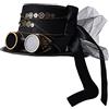 COSDREAMER Cappello Unisex Steampunk Top Cappelli Gotico Ingranaggi Catena Velo Bowknot Cappello (58cm, Nero 7)