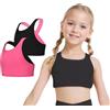 SEAUR Reggiseno sportivo da ragazza, fitness, bralette, yoga, crossover per bambini, ad asciugatura rapida, da 2 a 13 anni, nero e rosso rosa, 5 anni