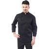 tessile astorino Giacca Cuoco e Chef Nera - 100% Cotone - Uomo - Bottoni Antipanico - Casacca per Ristorante e Cucina - Made in Italy (S)
