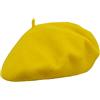 Melegari Berretto Basco Donna | 100% Lana | Roma Beret | Made in Italy (Giallo 43)