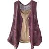RWGSNB Gilet in Maglia Donna, Canotta all'Uncinetto Donna Morbido Cotone Bottoni sul Davanti Senza Maniche Cardigan Estivo Traforato Canotta Casual Maglia Leggera Copricostume per L'Uso Quotidiano e