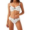 Real Intimate Set di lingerie da donna sexy in pizzo reggiseno e mutandine Set da donna 2 pezzi Llingerie sexy lingerie per le donne, Bianco, S