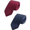 WANYING Cravatta da uomo, 7 cm, stretta, da 2,75 pollici, lavorata a maglia, stile retrò, sporty, casual, ufficio, base per gentleman, 2 × blu scuro bordeaux, Länge: 148cm * Breite: 7cm
