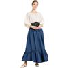 BEAUTELICATE Gonna medievale da donna, lunga, vintage, linea ad A, maxi gonna con volant, vittoriana, con tasche, per LARP vichinghi, cosplay, Halloween, costumi di carnevale