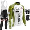 XRLQZH Abbigliamento Ciclismo Uomo Invernale Completo Abbigliamento,Antivento | Manica Lunga Completo Strada MTB Bici,9D Imbottiti Gel,3 tasche posteriori,Caldo Maschera+Guanti da ciclismo