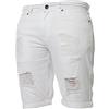 Ze ENZO Enzo - Pantaloncini aderenti elasticizzati da uomo, lunghezza al ginocchio, jeans a metà pantaloni, bianco, 38W