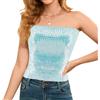 Segreto Top sexy da donna con paillette, senza maniche, vintage, a fascia, senza spalline, crop top per feste
