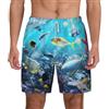 ASFgda Costume da bagno da uomo colorato 3D con paesaggio naturale di mare subacqueo di pesci tropicali stampa costume da bagno ad asciugatura rapida pantaloncini da spiaggia pantaloncini da spiaggia