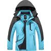 Wantdo Giacca da Sci Impermeabile Giacca da Neve in Pile Warm Giubbotto da Montagna Caldo Jacket for Work with Hooded Warm Donna Blu S