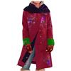 riou Cappotto Lungo Stampa Invernali Giubbotto: Trench Giubbotto con Cappuccio da Donna a Maniche Lunghe Parka Capispalla Caldo Elegante Giacca Vintage Stile Etnico Giacche a Vento
