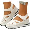 Sobzia Scarpe Estive Donna,Sandali Chiusi Davanti Donna Estive Ortopedici Comodi Sandalo Trekking Sportivi Leggeri Sandalo con Zeppa Antiscivolo Scarpe con Strappo Scarpa Passeggio Bianco 41