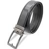 Navigare SET REGALO Cintura In Pelle Con Fibbia Automatica - Regolazione Senza Fori - Confezione Elegante, Ideale Regalo Per Uomo, Perfetta Per Look Casual, Formali (NERO)