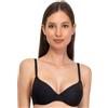 SIELEI, Reggiseno con Coppe Imbottite, Realizzato in Morbida Microfibra, con Finiture Invisibili, Ferretto Invisibile, Designed in Italy, Color Nero, Taglia 1B