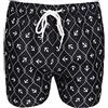 Evoga Costume da Bagno Uomo Fantasia Ancore Slim Sit Pantaloncino Corto Bermuda Shorts Mare (XXL, Nero)