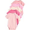 NEXT Bambina Confezione da 5 body a coste a maniche corte per neonati in 100% cotone Bright Pink 9 Mesi-12 Mesi