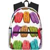 DDSFvbv Zaino unisex con macaron al gusto di biscotti, borsa casual per laptop, borsa resistente per lavoro, viaggi, grande capacità e ottimo regalo