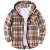 SwissWell Camicie Flanella da Uomo Camicie Quadri con Cappuccio Cerniera Camicia a Maniche Lunghe Felpa con Cappuccio Giacca Camicia da Boscaiolo Lavoro Escursionismo Campeggio