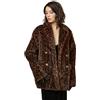 BEAUTELICATE Giacca da donna in pelliccia sintetica con stampa leopardata, cappotto invernale caldo con colletto rovesciato, cappotto in pelliccia sintetica con tasche, a maniche lunghe, casual, a due
