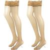 Girardi DESIREE' Calza Autoreggente velata 15 Den. - 2 paia/pezzi - 86% nylon 14% elastan (M, Dorè)
