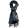 Lorenzo Cana Sciarpa reversibile, 70% seta, 30% viscosa, 70 x 190 cm, bicolore, reversibile, double face, da uomo, nero/grigio, 70 x 190 cm