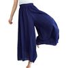 Angel ZYJ Pantaloni Estivi da Donna Pantaloni Lino Donna Gamba Larga Leggeri Comodi Vita Alta Pantaloni Yoga Dance Jogging Pantaloni (M, Blu Scuro)