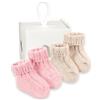 PASINI FASHION 2 Paia - Calzettoni per Neonati con Cashemire - Collezione BABY - morbidi e caldi, in confezione Regalo (IT, Età, 6 mesi, 12 mesi, Rosa-Beige Box 2024)
