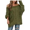 Generic Maglione Donna Spalle Scoperte Pullover Lavorato a Maglia Morbido Confortevole Autunno Inverno Moda Casual Ampia Girocollo Lunga Manica