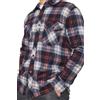 LABEL APPAREL Camicia da uomo in pile a quadri, morbida e calda, con bottoni e tasche sul petto, giacca invernale casual a maniche lunghe, in flanella, spessa fodera in sherpa (M-3XL), Blu navy/ Arancione, XL