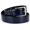 Emila Cinta uomo pelle vera da cerimonia nera blu elegante pantaloni abiti cintura abbrasivata tamponata lucida artigianale made in italy classica per business lavoro 3,5 cm con fibbia maschile