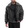 Giosal Giubbotto Uomo Bomber Ecopelle Aviatore Collo Pelliccia Vintage Casual Vari Colori