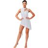 inhzoy Vestito da Ballo Latino Americano Tango Donna Abito da Balletto Danza Lirica Contemporanea in Pizzo Floreale Body Ginnastica Ritmica Vestito da Pattinaggio Artistico