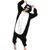 ULEEMARK Pigiama Animali Unisex Adulto Cosplay Halloween Carnevale Costume Animale Pigiama Gatto Nero M(156-167CM)