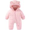JiAmy Tuta da neve per neonati, Bambino con cappuccio orsetto pieghevole guanti guanti per piedi Tuta per neonati in pile caldo tutina per neonati Ragazza Ragazzo caldo Jumpsuit 3-24 mesi, Colore