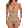 SHAPERIN Body Modellante Donna Pancia Piatta Body Dimagrante Snellente Shapewear Bodysuit con Scollo a V Faja Body Shaper, Beige, S