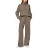 Generico Completo Donna Palestra Comode Casual Felpa Mezza Zip Senza Cappuccio e Pantaloni Set di Abbigliamento Sportivo Elegante Curvy Tuta da Ginnastica Completa Tute Maniche Lunghe da Casa Autunno Invernale