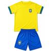 JYC CREATIVE Completo sportivo per bambini del Brasile (4-14 anni), maglietta e pantaloncini da calcio, abbigliamento estivo per allenamento e scuola, taglia 4