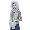iNelihoo Sciarpa con Cappuccio 3 in 1 Invernale da Donna - Set con Guanti, Scaldacollo e Cappello da Tasca in Pelliccia Sintetica