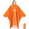 ANYOO Poncho Antipioggia Impermeabile con Maniche e Tasca, Leggero Mantella Antipioggia per Adulti con Cappuccio per Attività all'aperto, Campeggio, Escursionismo, Pesca, Arancione, Taglia Unica