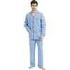 Amaxer Classico Pigiama da Uomo in Due Pezzi,in Cotone,da Notte,a Maniche Lunghe,con Tasche,con Coulisse,Dimensioni Blocchi 01,L